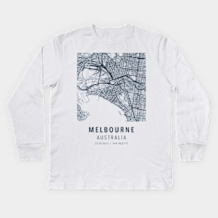 melbourne simple map Kids Long Sleeve T-Shirt